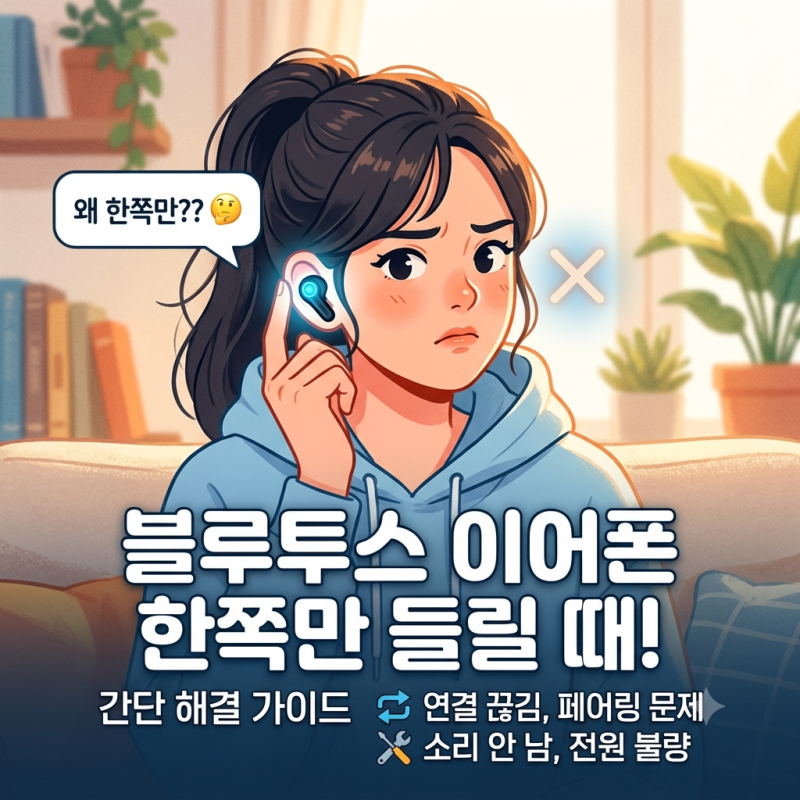 블루투스 이어폰 한쪽만 들릴 때 해결 방법