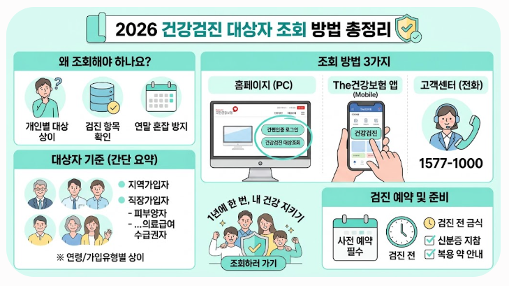 2026 건강검진 대상자 조회 방법 및 국민건강보험공단 앱 예약 총정리