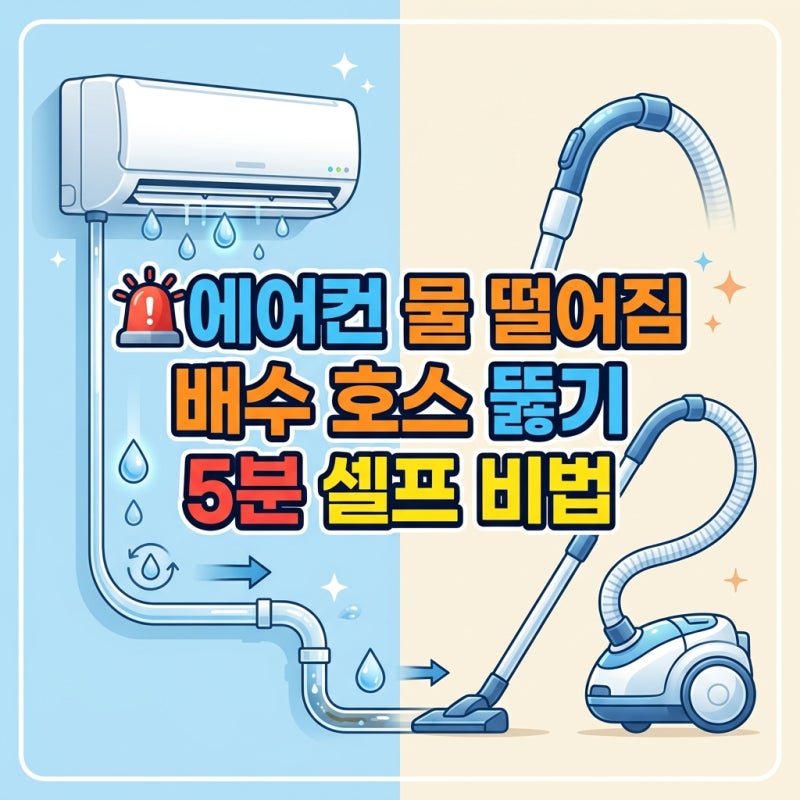 벽걸이 에어컨 물 떨어짐 현상, 기사 부르기 전 5분 만에 해결하는 셀프 배수 호스 뚫기 비법