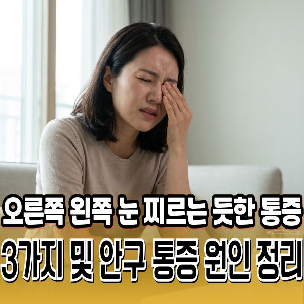오른쪽 왼쪽 눈 찌르는 듯한 통증 3가지 및 안구 통증 원인 정리