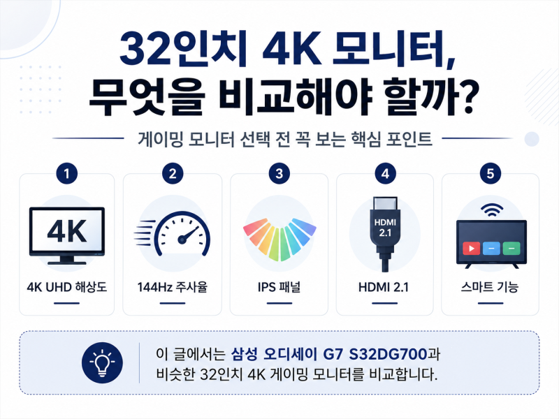 32인치 4K 게이밍 모니터 비교｜삼성 오디세이 G7 S32DG700을 선택한 이유