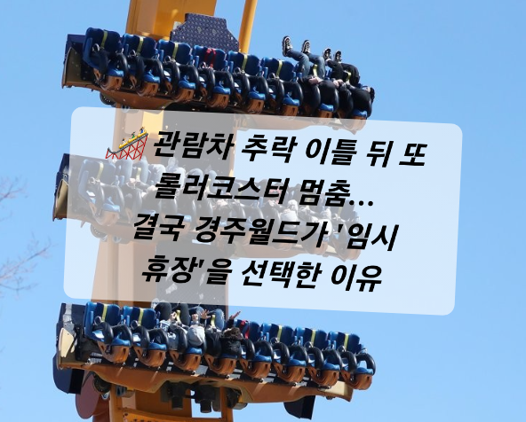 관람차 추락 이틀 뒤 또 롤러코스터 멈춤… 결국 경주월드가 '임시 휴장'을 선택한 이유