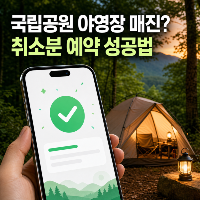 국립공원 야영장 잔여석 예약 방법, 추첨 놓쳐도 취소분 잡는 시간