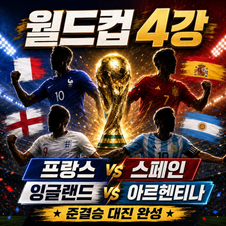 vs <b>아르헨티나</b>! 2026 월드컵 4강 대진 완성｜<b>경기 일정</b>과 관전... 