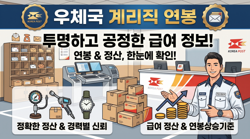 우체국 계리직 연봉 호봉표 시험 난이도는?