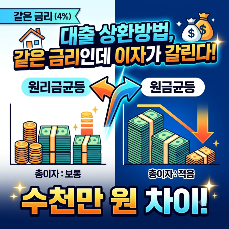 대출 상환방법, 같은 금리인데 이자가 갈린다