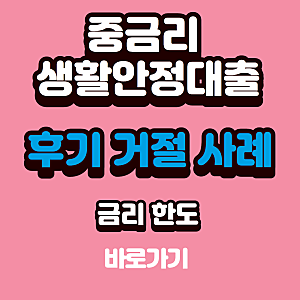 중금리 생활안정대출 후기 확인하기, 금리·한도·거절 사례 정리