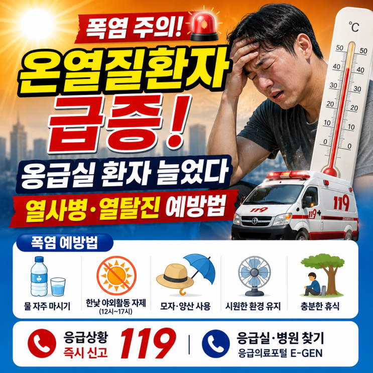 <b>폭염 온열질환자</b> 급증, 응급실 환자 늘었다…열사병·열탈진... 