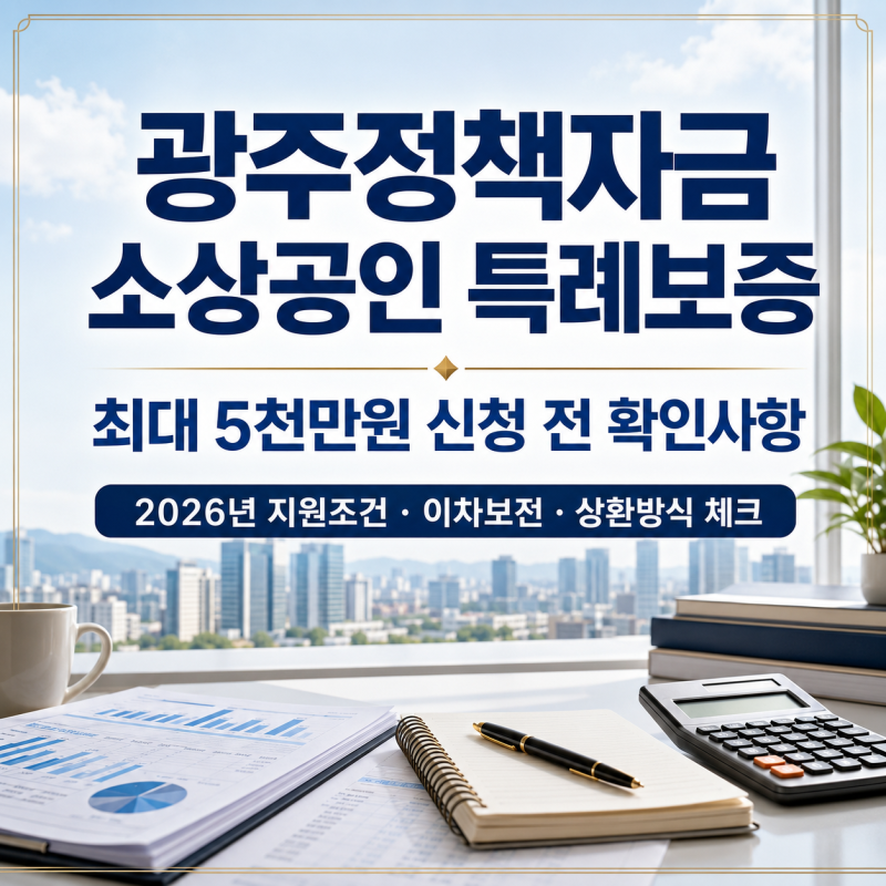 광주정책자금 소상공인 특례보증, 최대 5천만원 신청 전 확인사항