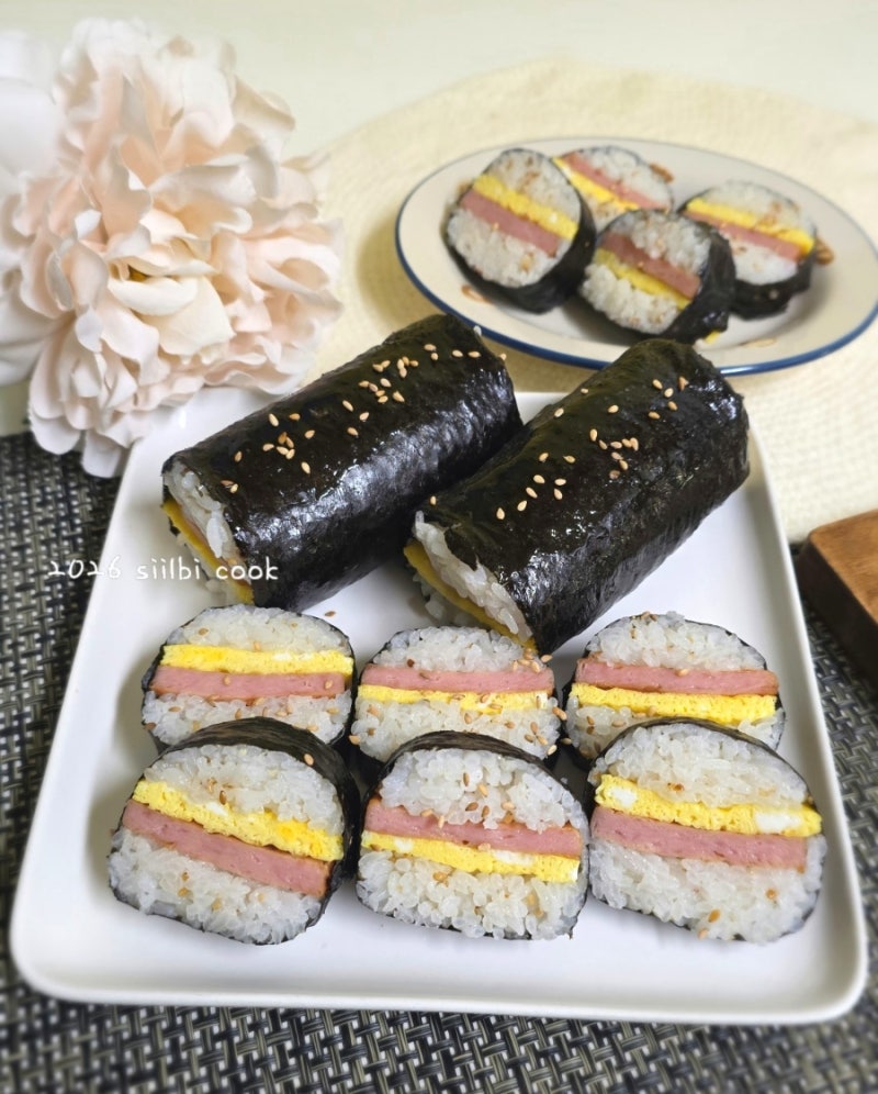 무스비 만들기 스팸 무스비 사각 김밥 만드는 방법 틀 없이, 스팸통 사용 X