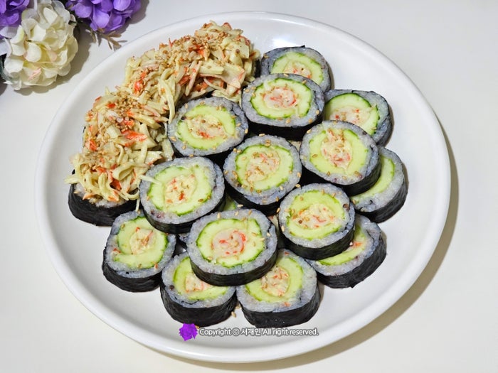 오이크래미김밥 크래미오이김밥 맛있게 만드는법 통오이김밥 크래미요리 오이요리추천♪