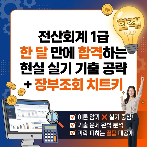 암기 금지! 전산회계 1급 한 달 만에 합격하는 현실적인 실기 기출 공략과 장부조회 역이용 ....