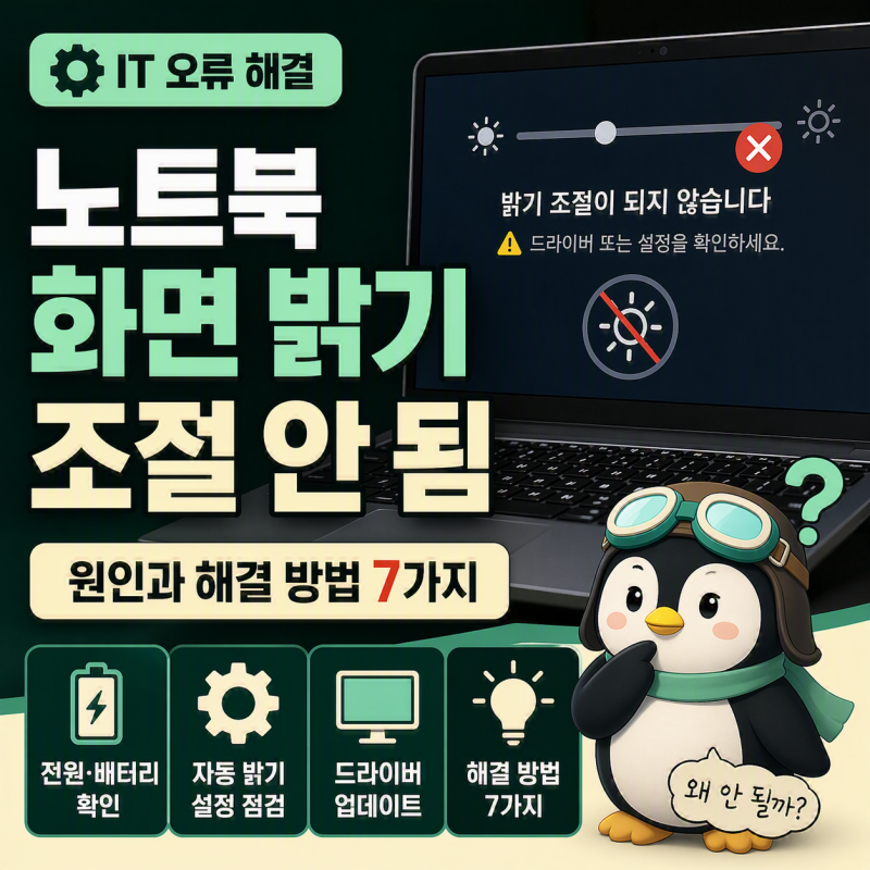 노트북 화면 밝기 조절 안 됨, 디스플레이 드라이버부터 확인하는 방법