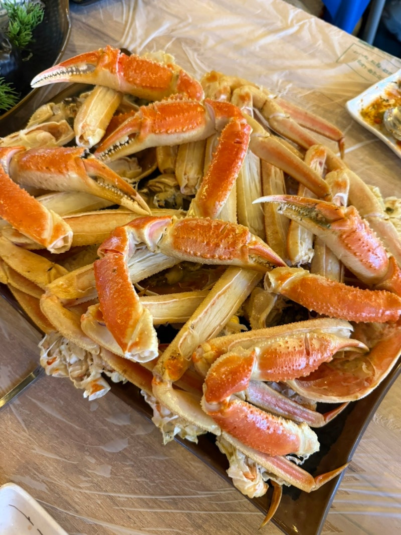 삼척해수욕장주변 아기랑식당 대게먹방