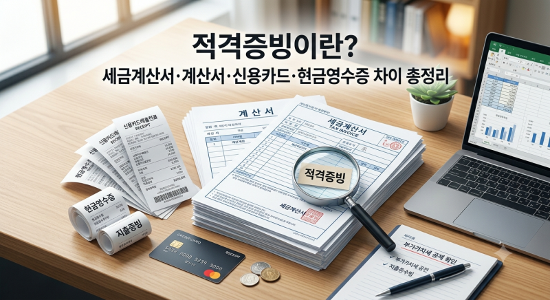 적격증빙이란? 세금계산서·계산서·신용카드·현금영수증 차이 총정리