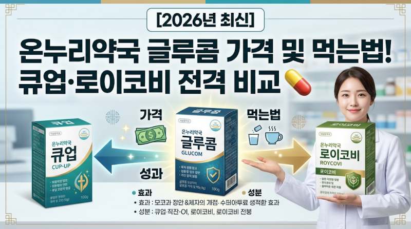 [2026년 최신] 온누리약국 글루콤 가격 및 먹는법! 큐업·로이코비 전격 비교
