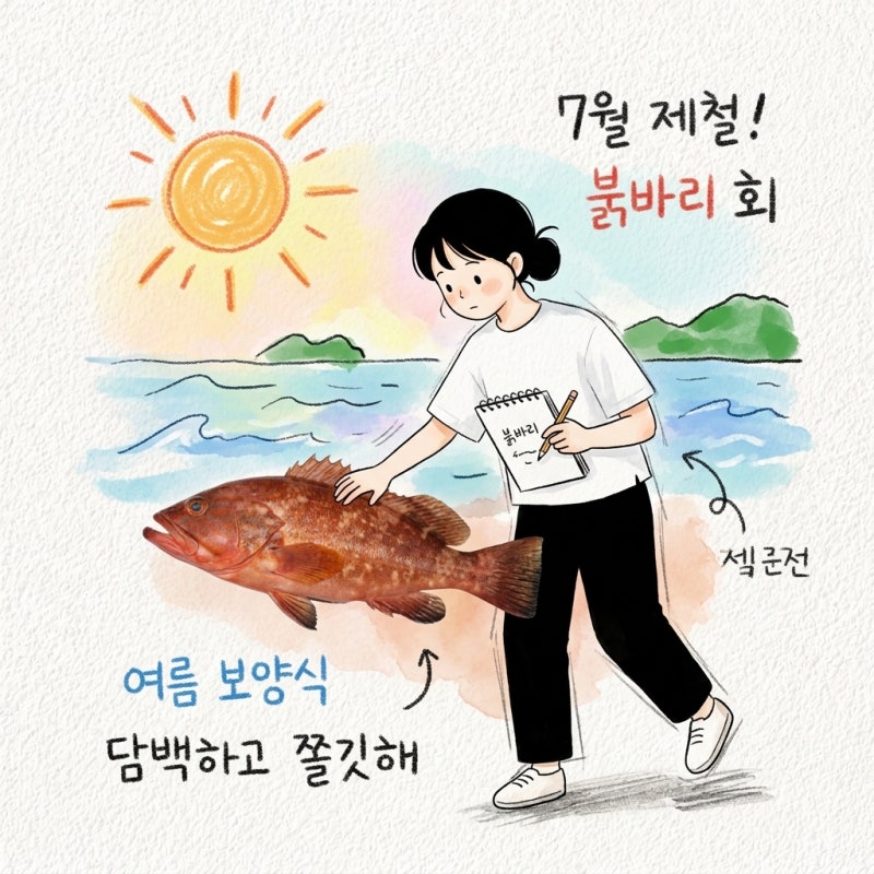 붉바리 회 제철 먹는법 7월 여름 제철회