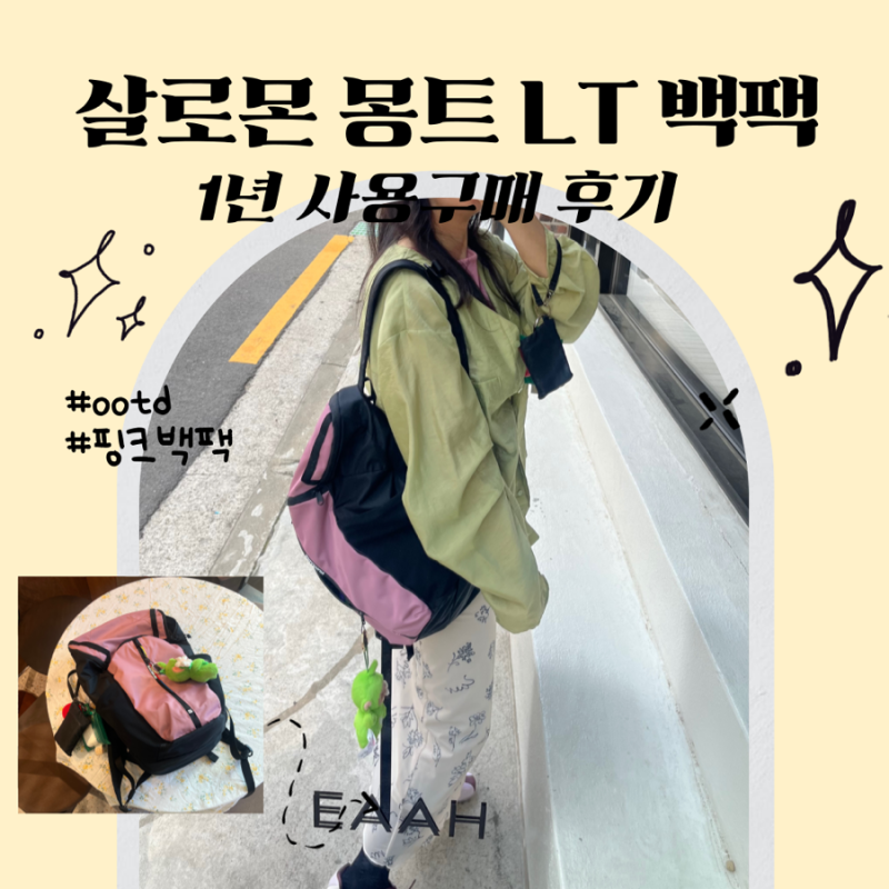 살로몬 백팩 몽트 LT 핑크색 (찐 1년 사용 구매 후기)