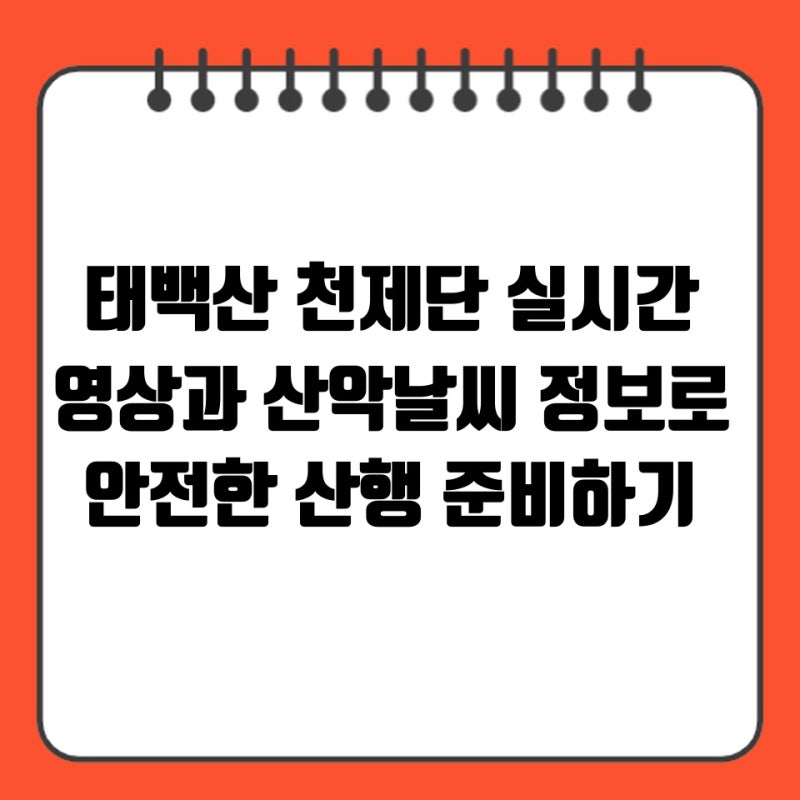 태백산 천제단 실시간 영상과 산악날씨 정보로 안전한 산행 준비하기