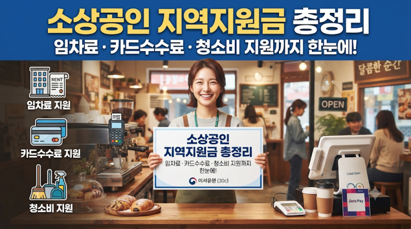 소상공인 지역지원금 총정리, 임차료부터 카드수수료와 청소비 지원까지 한눈에