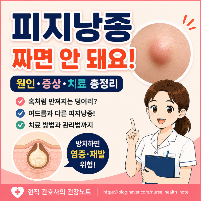 피지낭종, 짜면 안 됩니다! 원인부터 치료까지 총정리