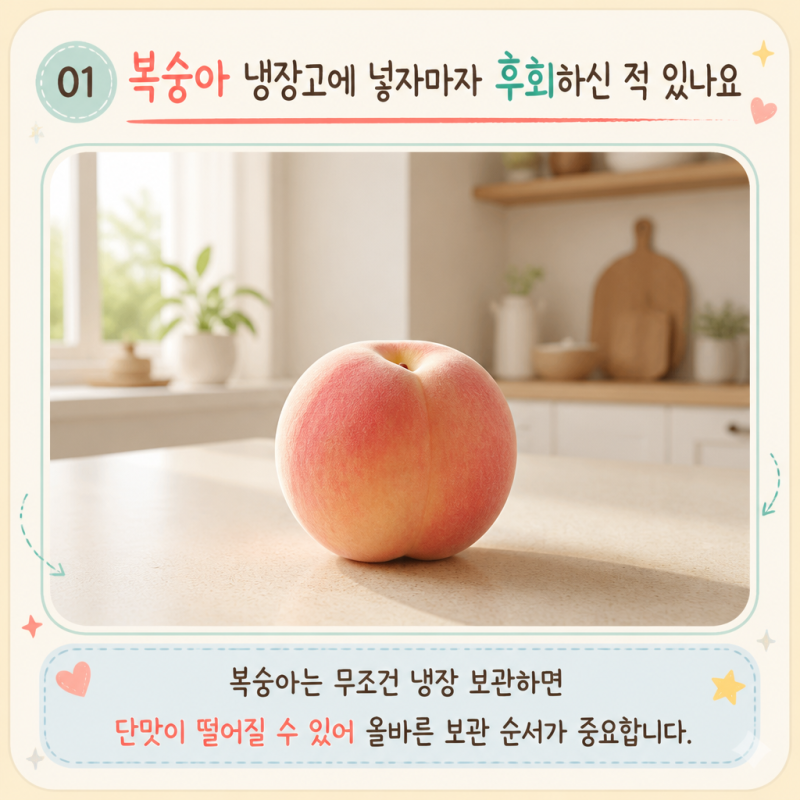 복숭아 냉장보관 방법 단맛 줄어들지 않게 관리 하는법
