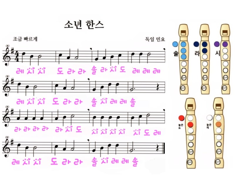 초3. 리코더 연습! 소년 한스
