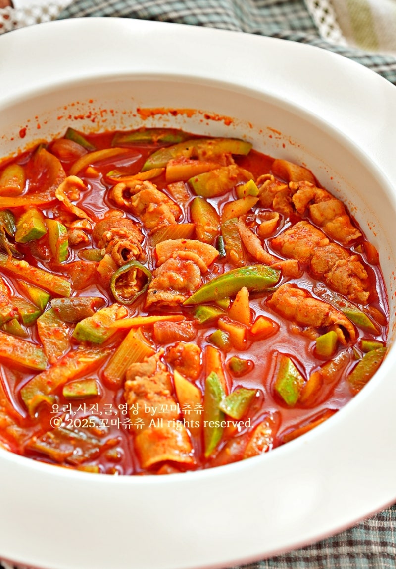 돼지고기 고추장찌개 레시피 애호박찌개