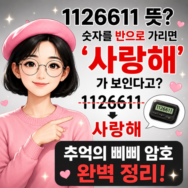 1126611 뜻? 숫자를 반으로 가리면 '사랑해'가 보인다고? 추억의 삐삐 암호 완벽 정리