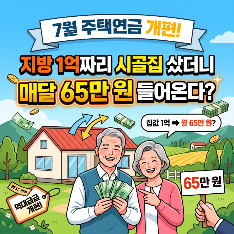 "지방 1억짜리 시골집 샀더니 매달 65만 원이 들어온다?" 7월 주택연금 개편