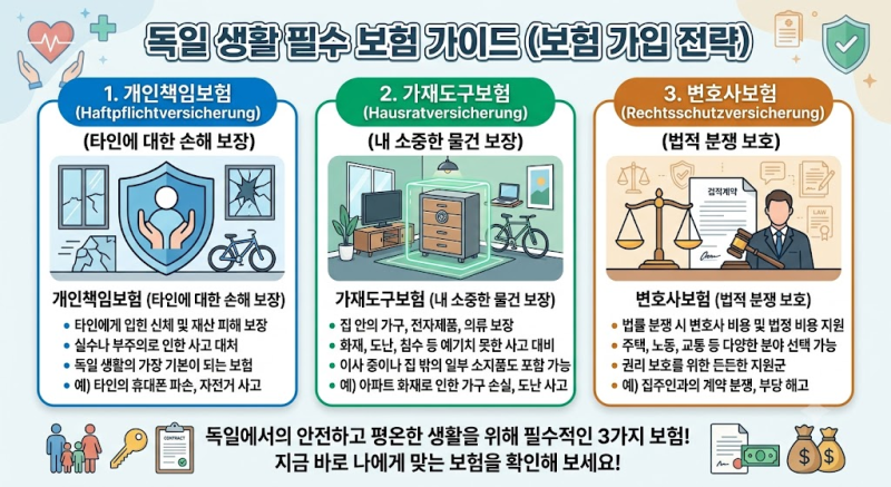 독일 생활필수보험 3대장 총정리 , 안사면 후회하는 이민·유학 필수 준비물