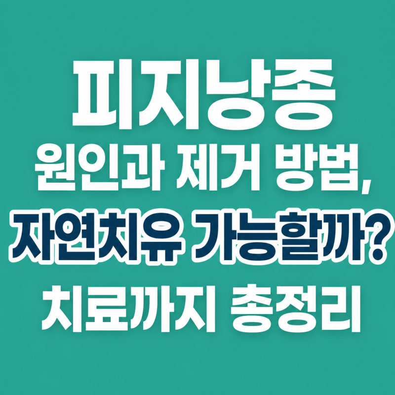 피지낭종 원인과 제거 방법, 자연치유 가능할까? 치료까지 총정리