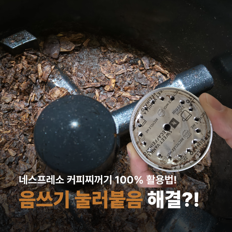 스마트카라 음식물처리기 눌러붙음? 네스프레소 캡슐 커피찌꺼기 활용법!