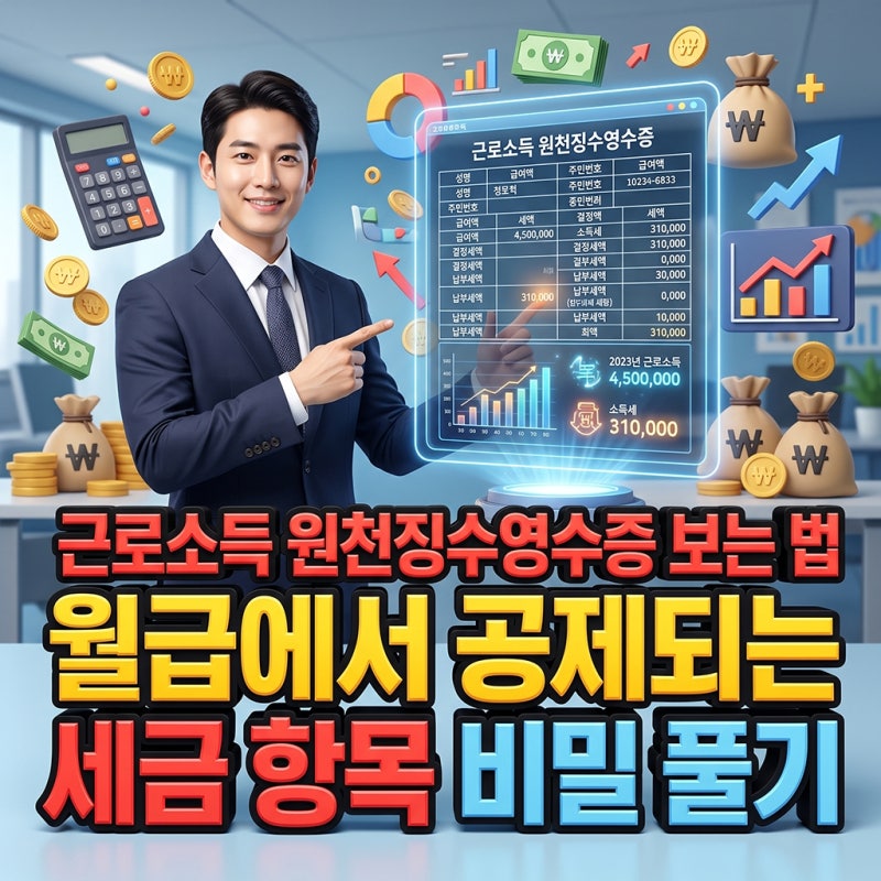 근로소득 원천징수영수증 보는 법과 월급에서 공제되는 세금 항목 비밀 풀기
