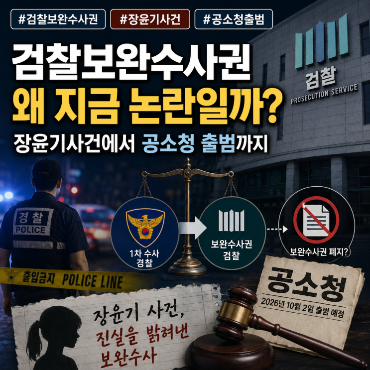 현직 경찰 경감 아버지가 불붙인 검찰<b>보완수사권 뜻</b>과 논란 정리