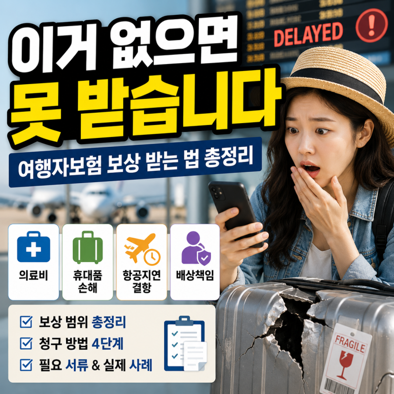 여행자보험 보상 받는 법 총정리, 보상 범위·청구 방법·사례까지