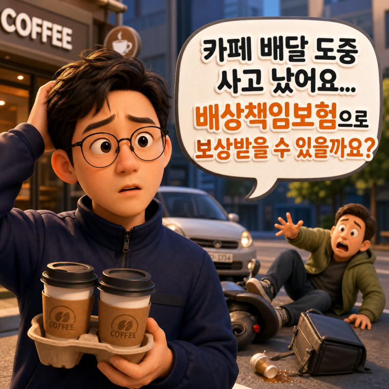 카페 배달 도중 사고 났어요... 배상책임보험으로 보상받을 수 있을까요?