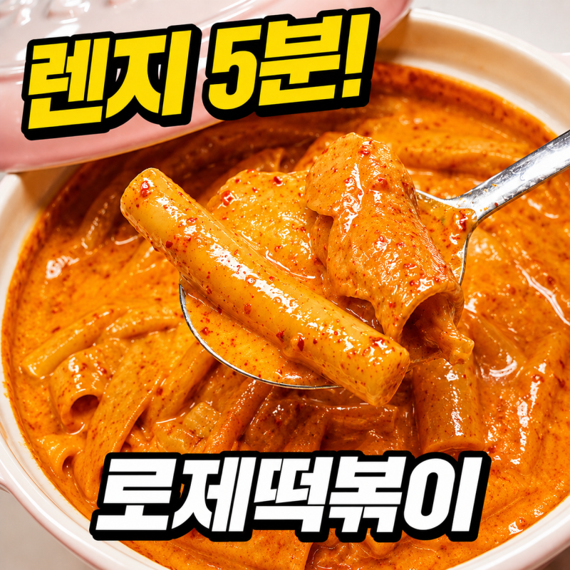 전자레인지 5분! 밀떡으로 만든 생크림 없이 로제떡볶이 레시피