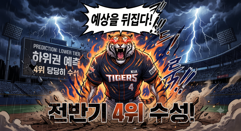 [프로야구] 2026 KBO 순위 반전의 주인공! KIA 타이거즈 전반기 4위 결산 및 나성범·김도영 활약....