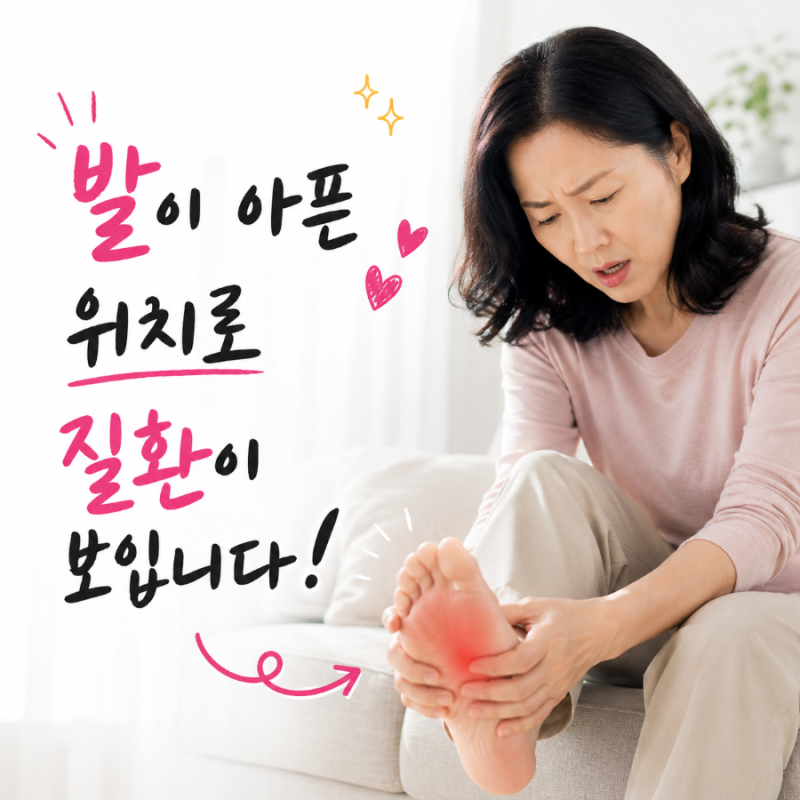 발통증 부위 어디가 아픈지 발등통증 발바닥 발가락 발뒤꿈치통증 부위별 질환 원인