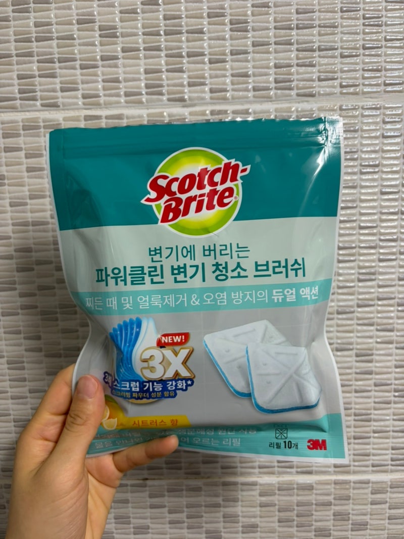 욕실청소 일회용변기청소브러쉬 3M 파워클린 크린스틱