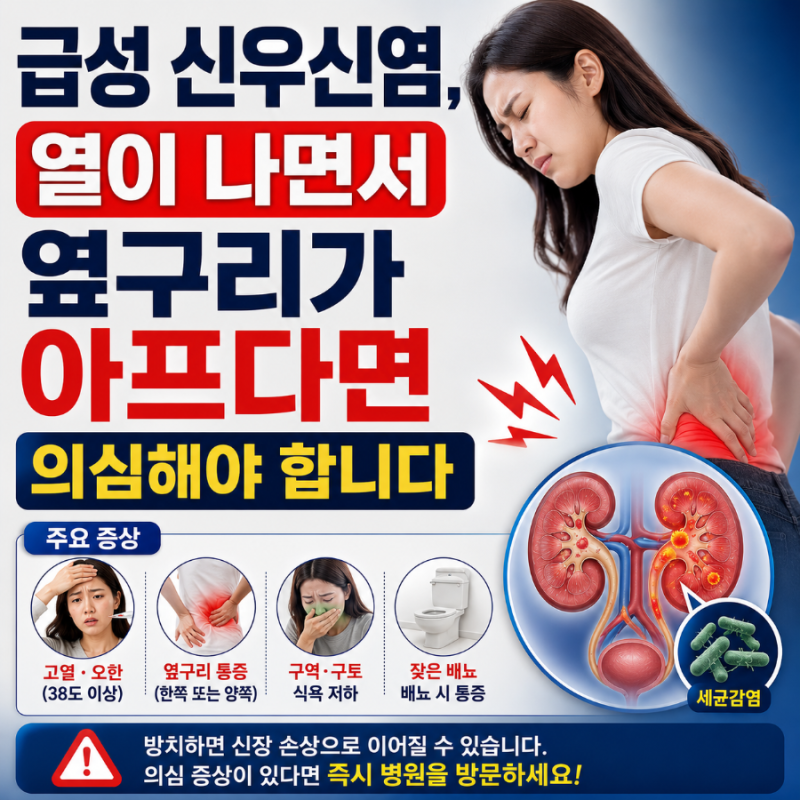 급성 신우신염, 열이 나면서 옆구리가 아프다면 의심해야 합니다