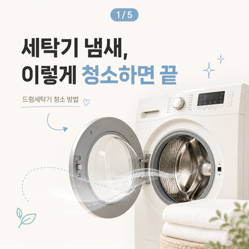 세탁기냄새 잡는 드럼세탁기 청소 방법, 통세척 세탁조클리너 사용법