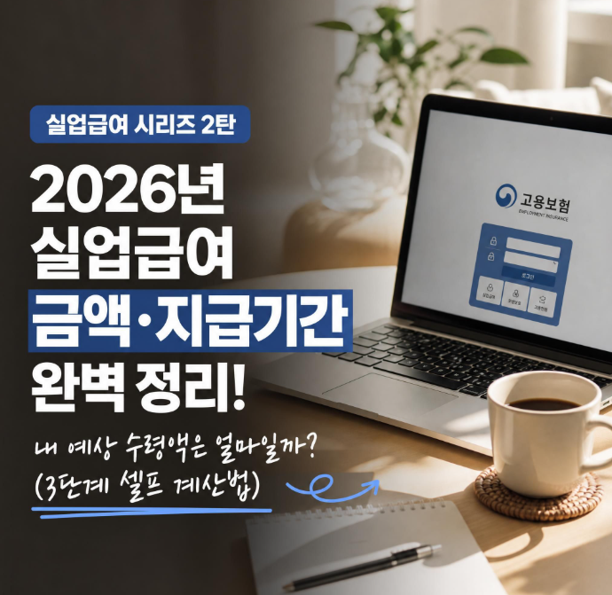 [실업급여 시리즈 2탄] 2026년 실업급여 금액·지급기간 완벽 정리! 내 예상 수령액은 얼마일까....