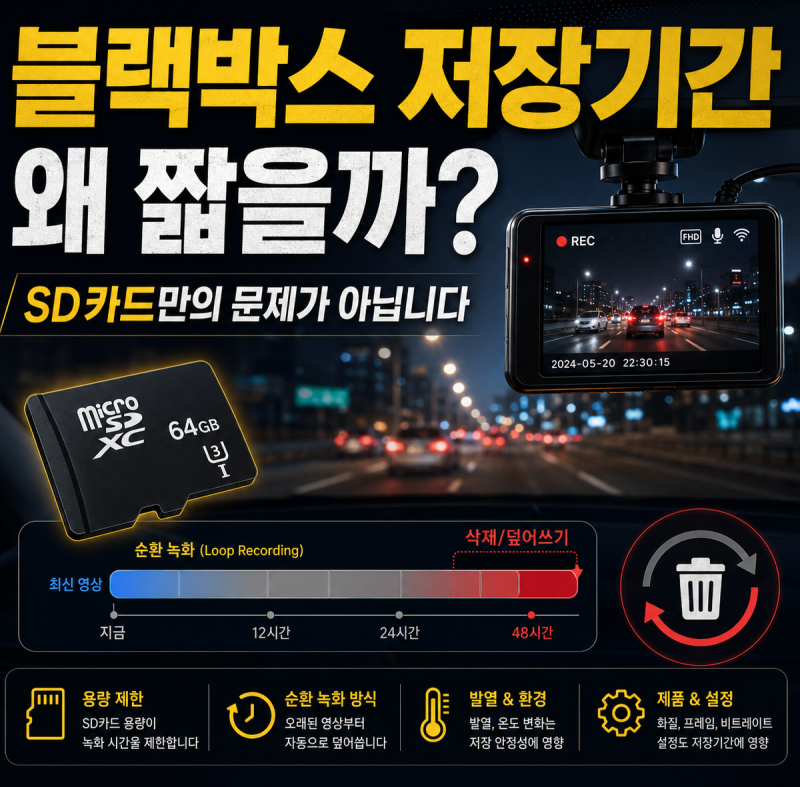 블랙박스 저장기간이 짧다면 먼저 확인해야 할 것들