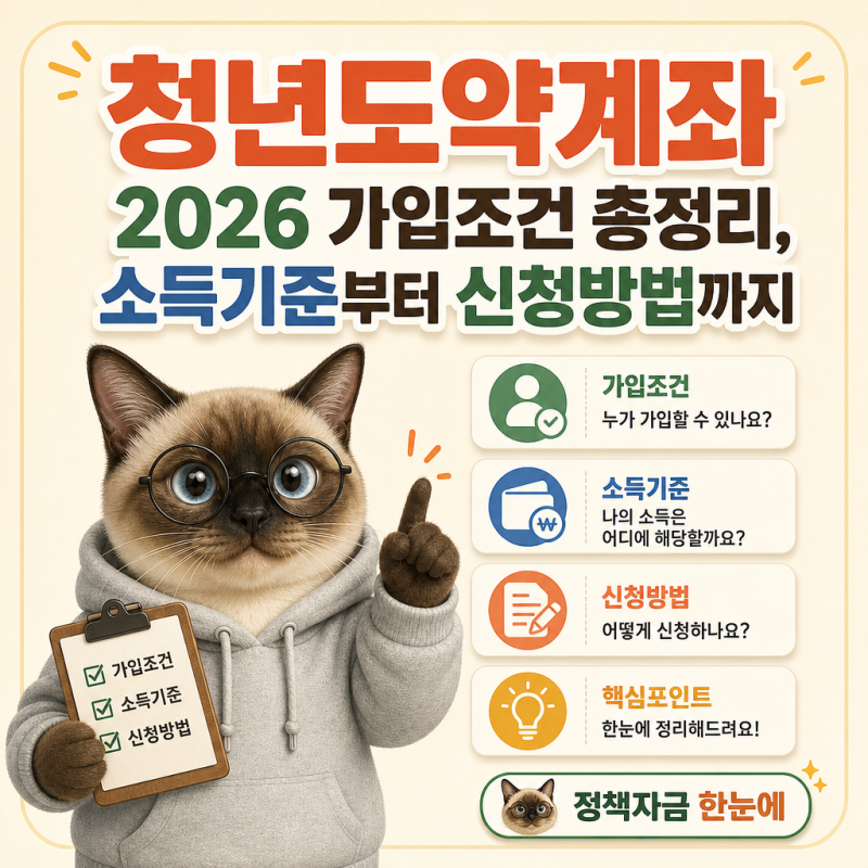 청년도약계좌 2026 가입조건 총정리, 소득기준부터 신청방법까지