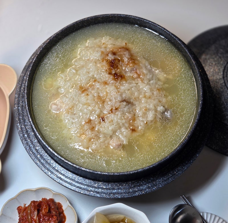 8천원으로 누룽지 삼계탕 만들기 압력솥 전기밥솥 레시피 보양식 양배추겉절이