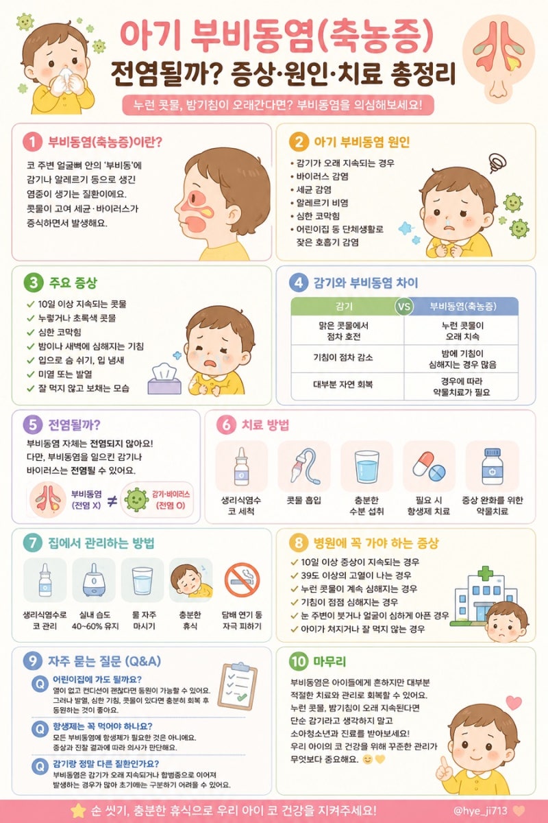 아기 부비동염(축농증) 증상부터 원인, 전염 여부 총정리