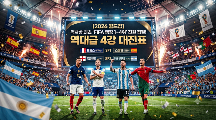 [2026 <b>월드컵</b>] 역사상 최초... 역대급 <b>4강</b> 대진표 분석 및... 
