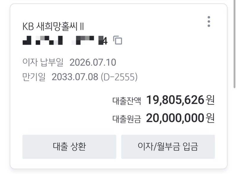 주택자금 부족해서 KB국민은행 새희망홀씨2 대출까지 받은 사연